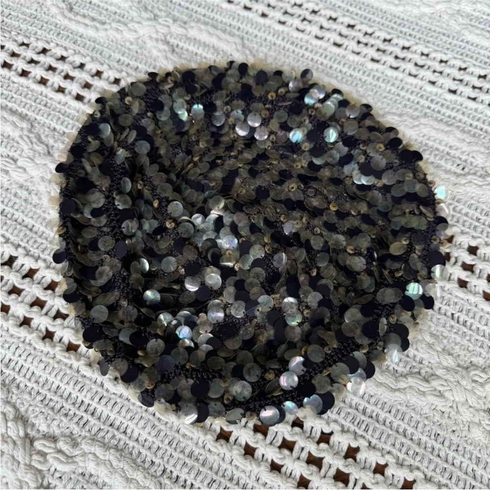 Vintage Black Sequin Hat - Picture 5 of 13